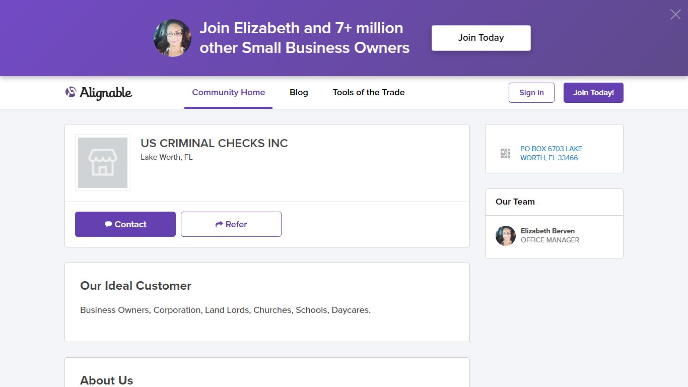 US CRIMINAL CHECKS INC - Lake Worth, FL - Alignable